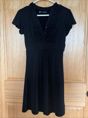 Maurices Black Ruffled V-Neck Mini Dress